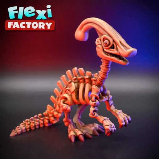 Flexi-Factory-Skeleton-Parasaurolophus.mp4 Flexi Factory Esqueleto Parasaurolophus com versões XXl e 3MF! Inclui suporte e acessórios