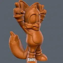 Tails.gif Fichier STL Queues (Impression facile sans support)・Modèle à télécharger et à imprimer en 3D, Alsamen