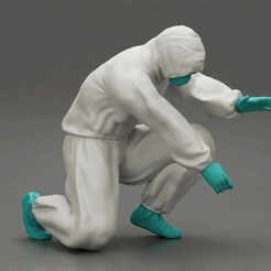 ezgif.com-gif-maker-12.gif Fichier 3D Homme portant une combinaison antivirus assis・Modèle pour impression 3D à télécharger