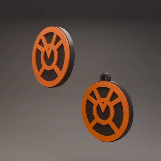Orange Lantern - DC Comics - Keychain and Coin/Badge