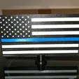Thin-Blue-LIne-US.gif Easy Print US  The Thin Blue Line Double Sided Flag Police Law Enforcement Memorial Stars and Stripes With Stand Easy Print