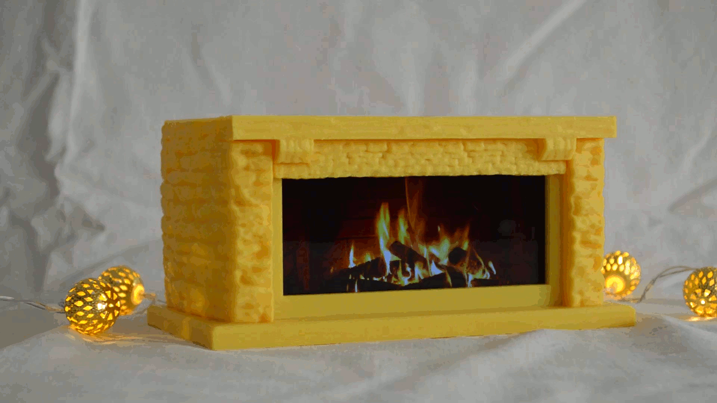 Fire.gif STL-Datei Bedside Fireplace kostenlos・3D-Druckvorlage zum Herunterladen, Piggie
