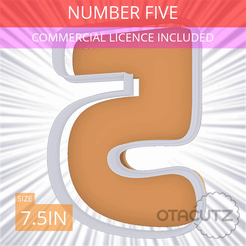 Number_Five~7.5in.gif Fichier STL Emporte-pièce numéro cinq 7.5in / 19.1cm・Modèle à télécharger et à imprimer en 3D