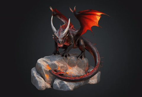 dib-dragon-stone-3948349.gif DiB Dragon Stl Obj Glb for 3D Printer