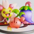 Cherubi,Cherrim-Sunshine-,Cherrim-Overcast.gif Fichier STL Cherubi,Cherrim Sunshine ,Cherrim Overcast Evolution -FAN ART - POKÉMON FIGURINE -POKEMON・Design pour imprimante 3D à télécharger
