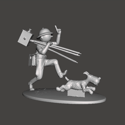 GIF.gif STL file figure of tintin filmmaker and milu in the congo the adventures of tintin・3D printable model to download