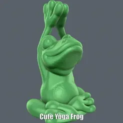 Cute-Yoga-Frog.gif STL file Cute Yoga Frog (Easy print no support)・3D printing idea to download, Alsamen