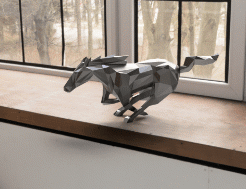 7hefnj.gif Archivo STL Low Poly Correr Caballo / Pony / Mustang Ford 3D・Objeto imprimible en 3D para descargar