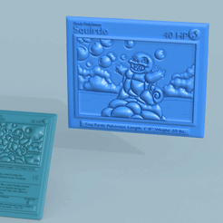 Squirtl.gif Squirtle Bubble Attack - Pokémon 3D Card + Picture