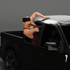 ezgif.com-gif-maker-1.gif Hombre gángster con gorra disparando pistola asomado a la ventanilla del coche