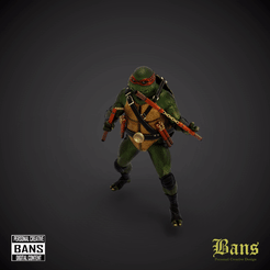 ezgif.com-gif-maker.gif 3D file EXCLUSIVE MICHELANGELO TMNT・Model to download and 3D print