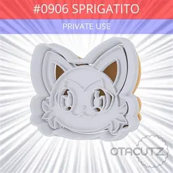 0906_Sprigatito~PRIVATE_USE_CULTS3D_OTACUTZ.gif Descargar archivo 3D gratis #0906 Cortador de galletas Sprigatito / Pokémon・Modelo para la impresora 3D