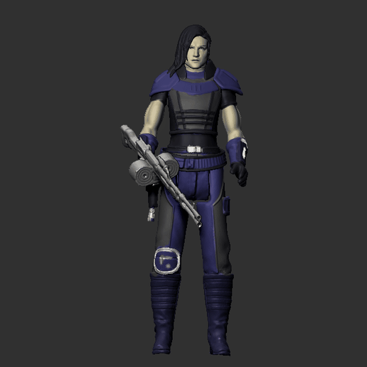 Star Wars Cara Dune action figure Kenner style. THE MANDALORIAN 3D model