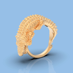 1.1.gif STL file Crocodile Ring・3D printer design to download