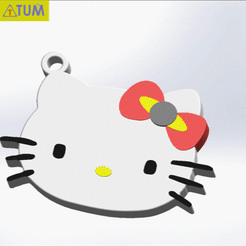 Sequence 01_12.gif Fichier STL gratuit Kitty KEYCHAIN・Modèle imprimable en 3D à télécharger, Tum