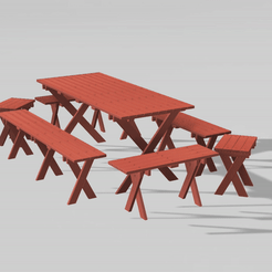 ezgif.com-gif-maker.gif Télécharger le fichier STL Table et chaises d'extérieur • Objet pour imprimante 3D, Potato_salad