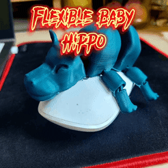 20220226_005757.gif STL file Flexible Baby Hippo (jointed) 🪅🪅!!!!!!!!・3D printer model to download, Sunset_3d_designer