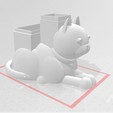 imagen_3d.GIF Potted Cat and Pencil Holder