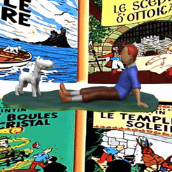 Tintín-and-Milú.gif Файл STL Тинтин и Сноуи・3D-печатный дизайн для загрузки