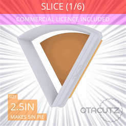 1-6_Of_Pie~2.5in.gif 3D file Slice (1∕6) of Pie Cookie Cutter 2.5in / 6.4cm・3D printable model to download