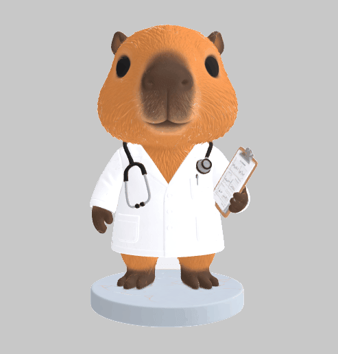 Doctor Capybara - Medical Professional Figurine (STL 3D Print)