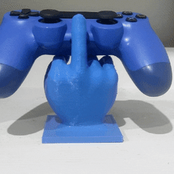 ezgif.com-gif-maker-4.gif STL file MIddle finger playstation 4, PS4 controller stand・Model to download and 3D print, Beany1