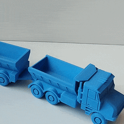 Truck-with-trailer.gif STL file Truck with trailer - print in place・Template to download and 3D print, swah3d