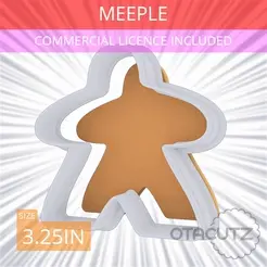 Meeple~3.25in.gif STL file Meeple Cookie Cutter 3.25in / 8.3cm・3D print design to download