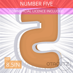 Number_Five~8.5in.gif Fichier STL Emporte-pièce numéro cinq 8.5in / 21.6cm・Modèle imprimable en 3D à télécharger