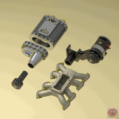 __Ardun_COMPRESSORE.gif STL file FORD FLATHEAD ARDUN VERSION SUPERCHARGER S.Co.T. - ENGINE・3D printing model to download