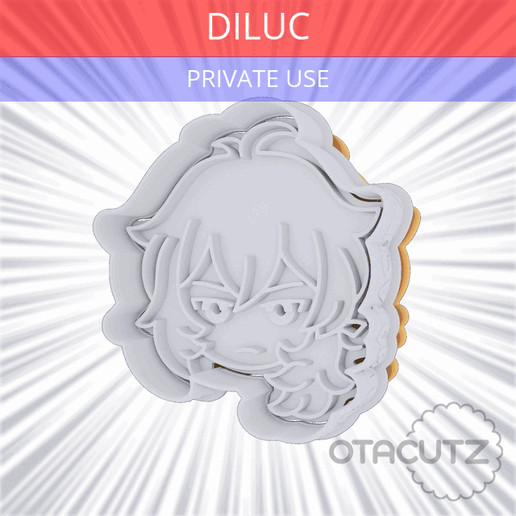 Diluc~PRIVATE_USE_CULTS3D_OTACUTZ.gif Diluc Cookie Cutter / GI