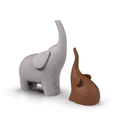 1-gif.gif Download STL file Elephant Duo Sculpture : Maa & Baby • Design to 3D print, 3d3design