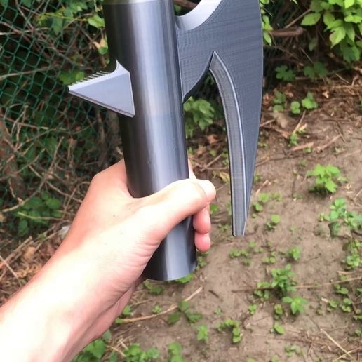 Adobe-Express-IMG_1106.mp4 Telescoping Poleaxe Toy (Print in Place)