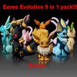 EeveeEvolution.gif STL file Eevee Evolution 9 in 1 pack - EEVEE EVOLUTION-POKÉMON FIGURINE - 3D PRINT MODEL・3D printable design to download