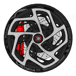 Bugatti-Veyron-2-wheels-with-mount.gif Fichier STL Roues de la Bugatti Veyron・Plan à imprimer en 3D à télécharger