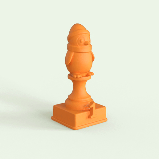 Christmas Penguin Trophy - 3D model önizlemesi