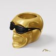 handsome-Skull-Planter-Pot.gif Файл STL красивый череп Горшок для растений с дренажом・3D-печатная модель для загрузки