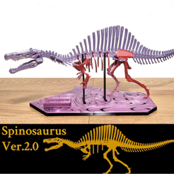 spino_new-pic0.gif Файл STL [3Dino Puzzle] Spinosaurus Ver.2.0・Шаблон для 3D-печати для загрузки
