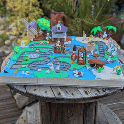 3D Printed XXL Goose Game - Unique and Playful Model for All Generations (board, decorations, dice tower and counters)