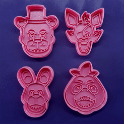 as2.gif STL file Five Nights at freddy's Cookie Cutter set・3D printer design to download
