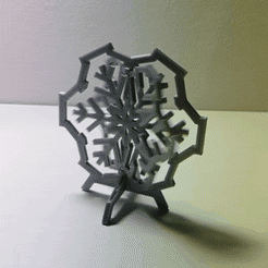 20181210_220729.gif Бесплатный STL файл Spinning snowflake - table top decoration・Дизайн 3D-принтера для скачивания, samster_3d