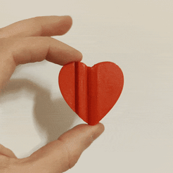 1653078338533.gif STL file Love Text Flip Heart・3D printing design to download
