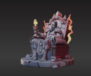 🔥 Flame Overlord on Throne - Scène modulaire du monde souterrain pour l ...