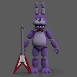 Bonnie.382.gif STL file FIVE NIGTHS AT FREDDY'S BONNIE ARTICULATED FIGURE・3D printable design to download