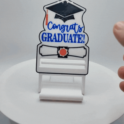 "Congrats Graduate" Foldable Phone Stand with Money Spot
