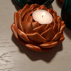 20230110_193944.gif 3D file Lotus Tealight Holder, Yoga, Candle・3D printing design to download