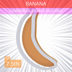 Banana~7.5in.gif Archivo 3D Cortador de galletas Banana 7.5in / 19.1cm・Objeto imprimible en 3D para descargar