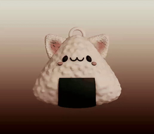 video-ezgif.com-video-to-gif-converter.gif Cat Onigiri Earring/Keychain