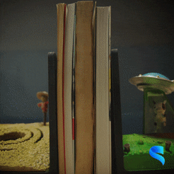 Alien-Invasion-Bookend-GIF.gif 3D file Alien Invasion Bookend・3D printing design to download