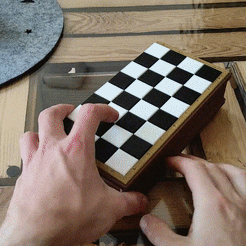 title.gif 3D file Portable Chess Set in Wooden Look - Travel Chess Board・Model to download and 3D print